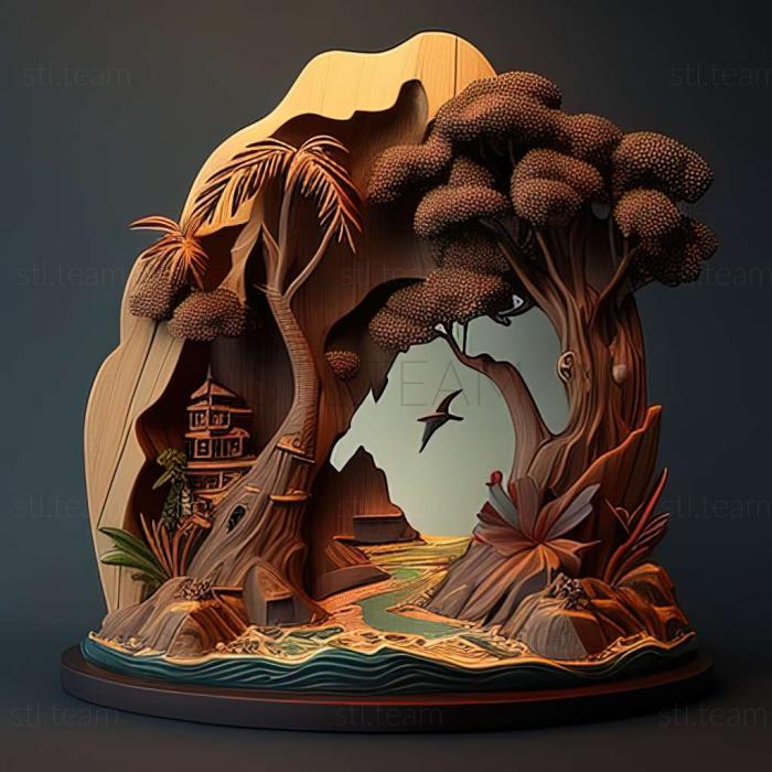 3D model Inhabited island game (STL)